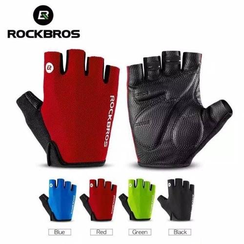 Foto Produk Sarung Tangan Sepeda Rockbros S106 Half Finger Bike Gloves Gowes Murah - Merah, XL dari Rockbros Official