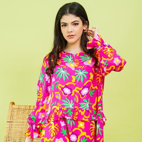 Foto Produk HOMEWEAR ORIANA PIYAMA CATALINA MAGENTA - M dari Oriana Homewear