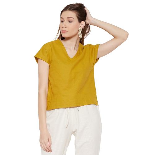Foto Produk NOA Everyday Blouse Wanita YUNA Basic V neck - Mustard - M dari Noaeveryday