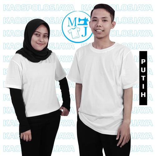 Gambar KAOS POLOS PUTIH / KAOS OBLONG UNISEX / KAOS COTTON COMBED 30'S MURAH - Putih, 2 dari Kaospolosjaya Kota Surabaya Tokopedia