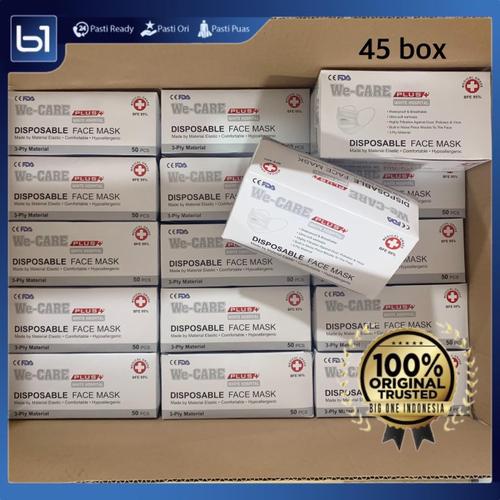 Foto Produk Masker 3ply PUTIH BFE 95, Masker Earloop Putih GROSIR 45 BOX Plusmed dari BigOneIndo