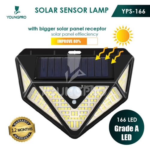 Foto Produk YOUNGPRO YPS-166 Lampu Outdoor Taman Panel Solar Sensor Gerak 166 Led - Hitam dari YOUNGPRO INDONESIA