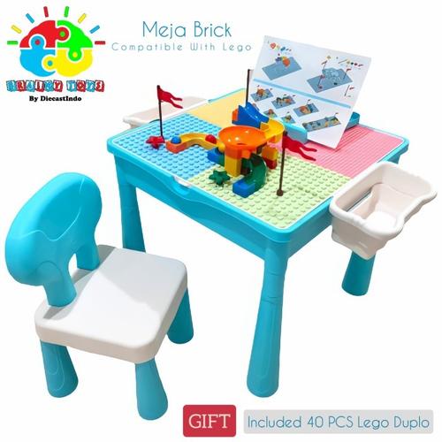 Foto Produk Meja LEGO Besar - Activity LEGO Desk Included Kursi + 40pcs LEGO Duplo dari Diecastindo