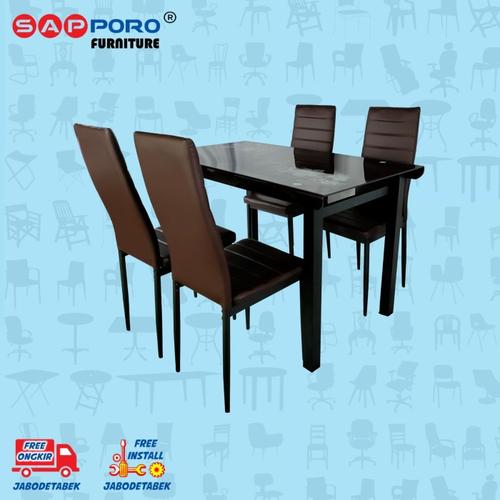 Foto Produk Dining Set / Meja Makan Set SAPPORO PERTH - Brown dari Sapporo Furniture Online