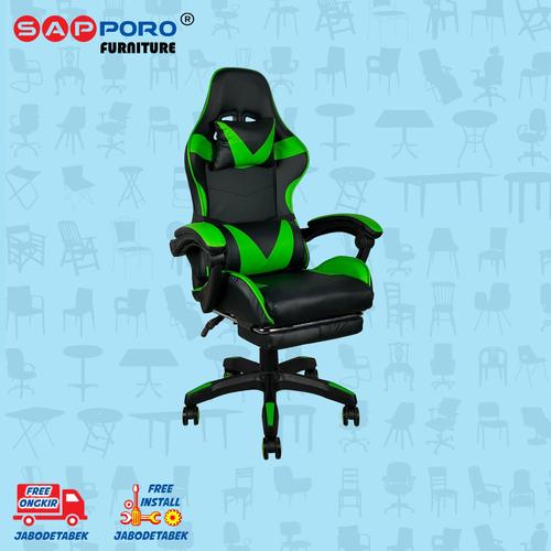 Foto Produk Gaming Chair / Kursi Gaming SAPPORO THANET - Green dari Sapporo Furniture Online
