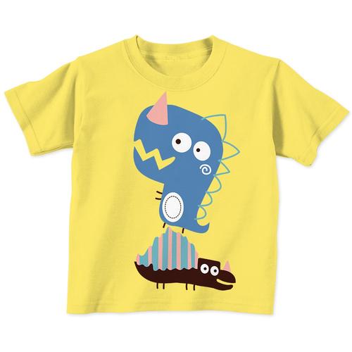 Foto Produk Kaos Anak TIREX BLUE NAKED & FREE Bahan Cotton Combed 30s - KUNING, 6-12 BULAN dari WONA OFFICIAL