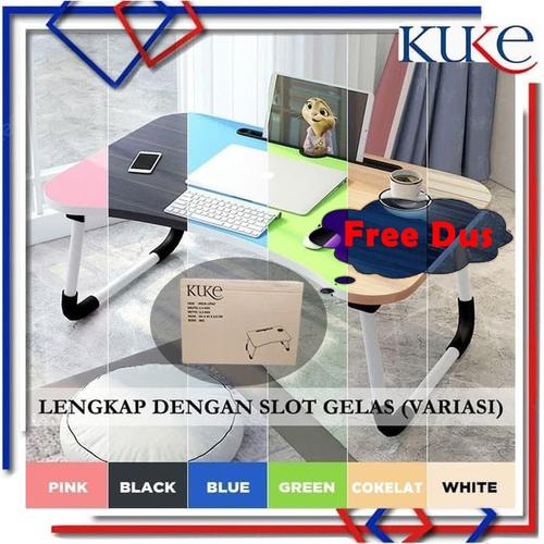 Foto Produk KUKE Meja Lipat Belajar Laptop Serbaguna / Meja laptop / Meja Belajar - Hitam dari KUKE