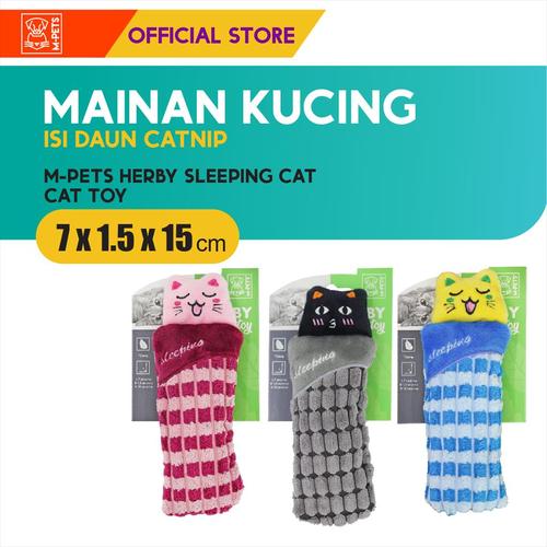 Foto Produk M-Pets Herby Sleeping Cat Catnip Toy / Boneka Mainan Kucing Tidur dari Olego Official Store