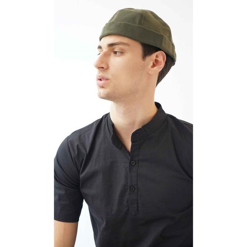 Foto Produk Peci Beanie Polos Miki Hat Kopiah Topi Hijrah Muslim Hijau tua dari House of Cuff