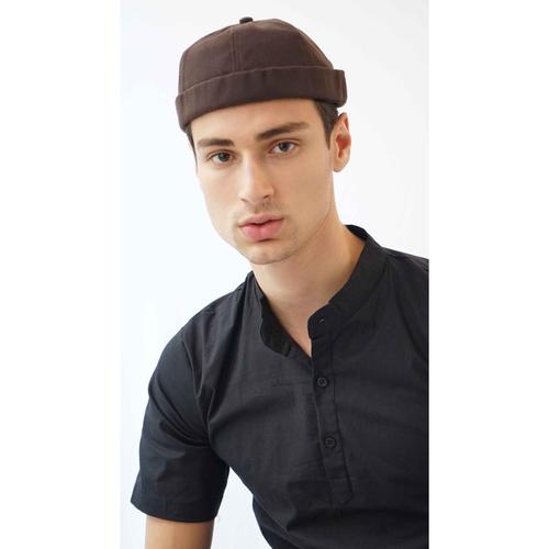 Foto Produk Peci Beanie Polos Miki Hat Kopiah Topi Hijrah Muslim Cokelat dari House of Cuff