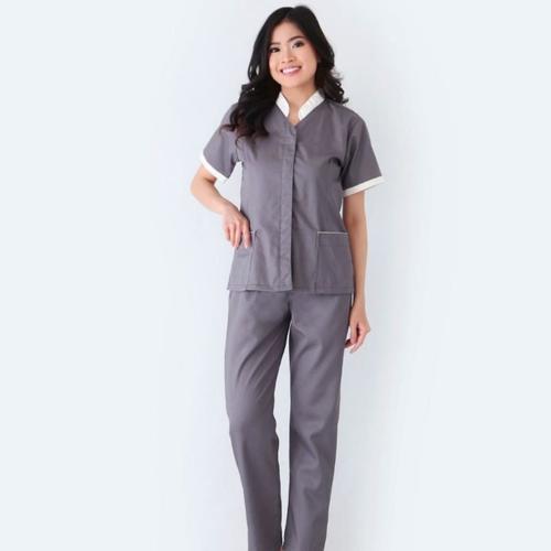 Gambar Baju Suster Calia Grey / Seragam Nanny / Seragam Baby Sitter - M dari Renne Official Jakarta Barat Tokopedia