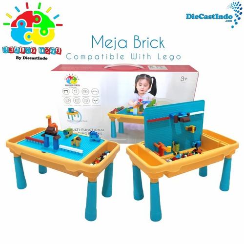 Foto Produk Meja Brick Building Block Activity Desk bloks Included Bricks 300 pcs dari Diecastindo