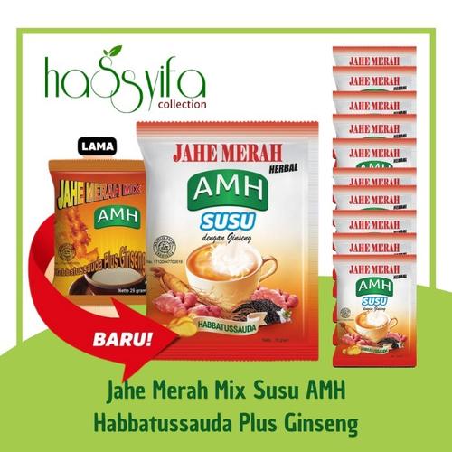 Foto Produk Jahe Merah AMH Mix Susu Herbal Habbatussauda Gingeng Renceng New Pack dari Hassyifa collection