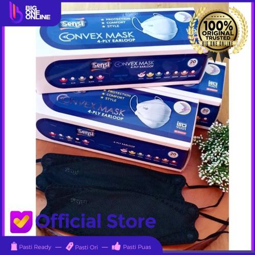 Foto Produk Masker SENSI Convex 4D 4Ply Earloop, Masker 4D Sensi 4Ply, Masker 4ply - Hitam dari BigOneOnline