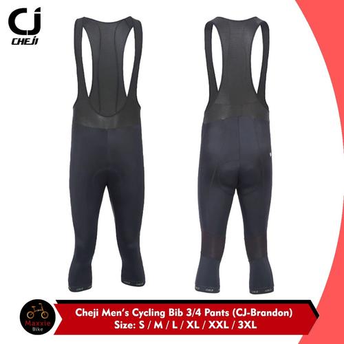 Gambar CHEJI BIB 3/4 MEN Cycling Celana Sepeda Pria BIB 3 per 4 Brandon - Black, M dari Maxxiebike Jakarta Utara Tokopedia