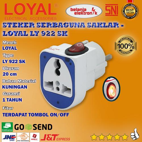 Jual Over Steker Universal + Saklar LOYAL LY 922 SK Colokan Sambungan ...