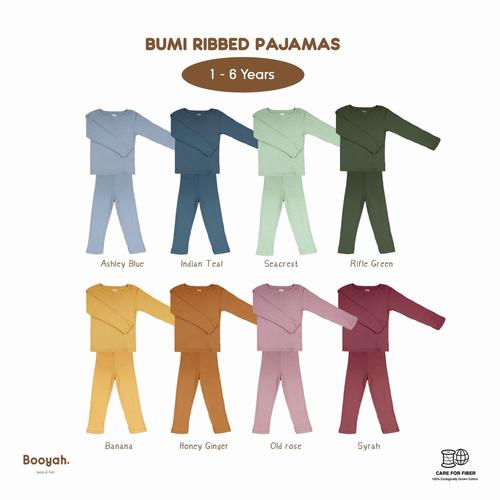 Gambar Piyama Anak - Akasa Series Bumi Ribbed Pajamas - Ashley Blue, 4Years dari Booyahkids Kab. Tangerang Tokopedia