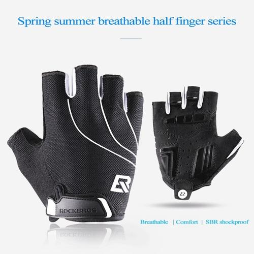 Gambar ROCKBROS S107 Sarung Tangan Sepeda Bike Glove Half Finger shockproof - Black, S dari Maxxiebike Jakarta Utara Tokopedia