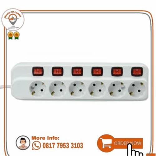 Jual Krisbow Stop kontak 6 Socket Dengan Tombol On / Off Putih - Kota ...