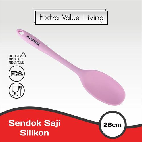 Foto Produk CYPRUZ Sendok Saji Serving Spoon Full Silikon Pink EVL-AM-0812 dari Extra Value Living
