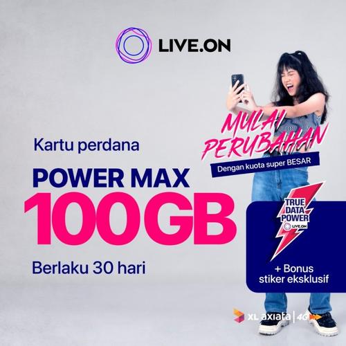 Foto Produk Kartu Perdana Live.On XL Power Max 100GB 30 hari & Sticker G dari Live On Official Store