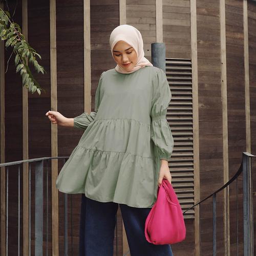 Gambar Frita Sage Green Top - S dari HijabChic Official Kota Bandung Tokopedia