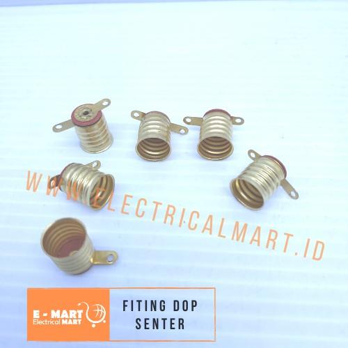 Foto Produk Fiting Lampu Bohlam / Fiting DOP SENTER Drat Kuning Kecil Praktek dari ElectricalMART ID