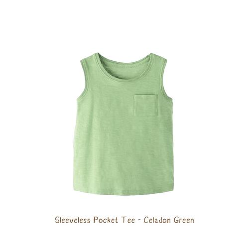 Foto Produk Kaos Anak - Sleeveless Pocket Tees (1-6 TAHUN) - Celadon Green, 5Years dari Booyahkids