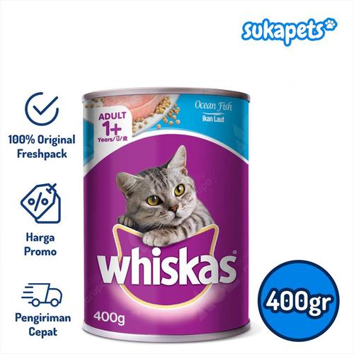 Gambar Whiskas Adult Cat Ocean Fish Makanan Kucing Basah Kaleng 400gr dari sukapets Jakarta Pusat Tokopedia