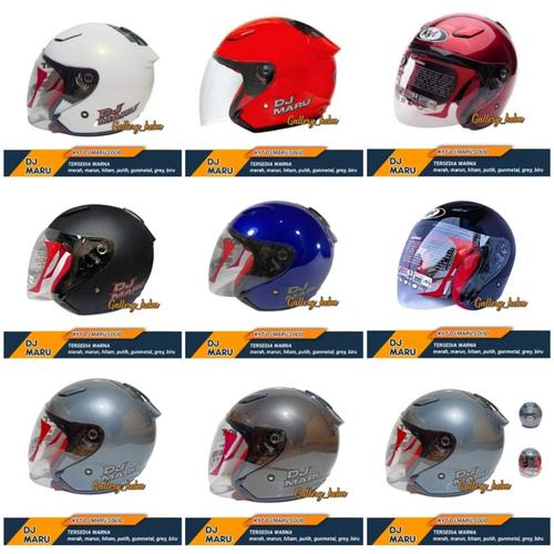 Jual Helm Kyt DJ Maru Solid Polos Helm Half Face hitam doff, XL