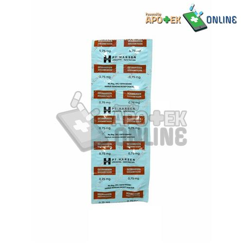 Gambar DEXAMETHASONE 0.75 MG STRIP 10 TABLET dari Apotek Keramas Usadha Blahbatuh Kab. Gianyar Tokopedia