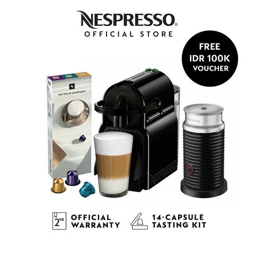 Jual Nespresso Inissia Coffee Machine Black + Aeroccino + 30 Capsules -  Kab. Bogor - Nespresso Official Store | Tokopedia