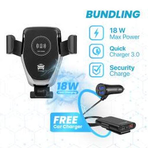 Foto Produk BUNDLING JOYSEUS Wireless Car Charger & Car Charger 4 Ports QC3.0 dari Joyseus Official Store