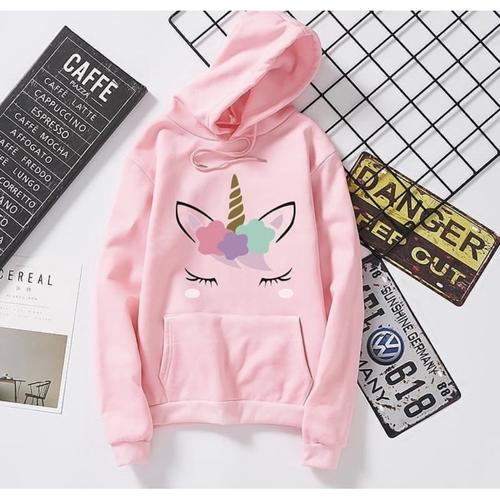 Foto Produk Jaket Sweater Hoodie Anak Perempuan Cewek UNICORN| Baju Sweter Anak SD - Pink, S (3-8 thn) dari ElnasaDnS