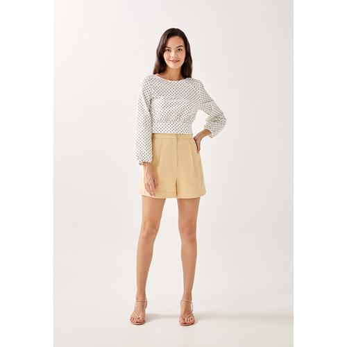 Glynne Smocked Puff Sleeve Cropped Top 