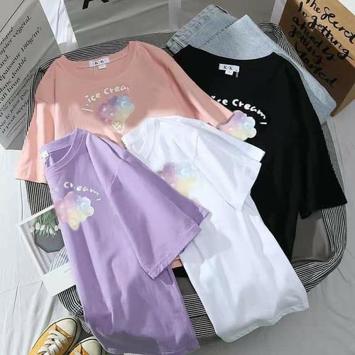 Gambar Baju Kaos Wanita Dewasa / kaos oversize ICECREAM jumbo Terbaru Murah - PUTIH -C4 dari The Gooh Printing Jakarta Barat Tokopedia