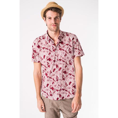 Jual TROPICAL PRINTED SHIRT (RED) - l 