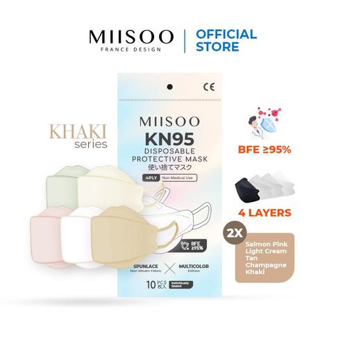 Foto Produk MIISOO Masker Kesehatan EVO KHAKI Series KF94 KN95 4ply - KHAKI 1 Pack dari Miisoo Official Shop