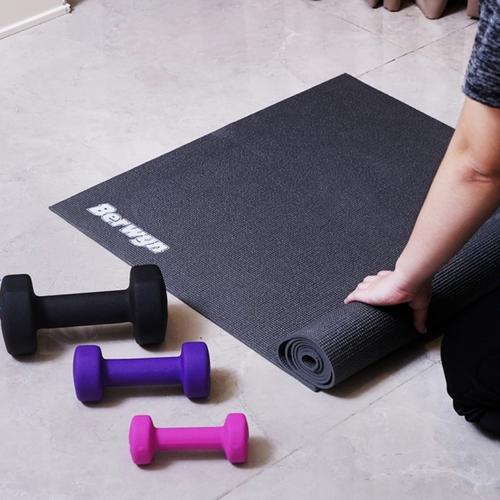 Jual Matras Olahraga Senam Yoga Single Layer PVC Berwyn Abuabu Hijau Kota Bandung