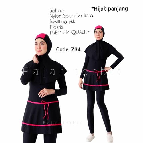 Gambar pakaian renang wanita muslimah dewasa baju renang perempuan muslim - Z34, M dari Moo_nlight Kab. Bekasi Tokopedia