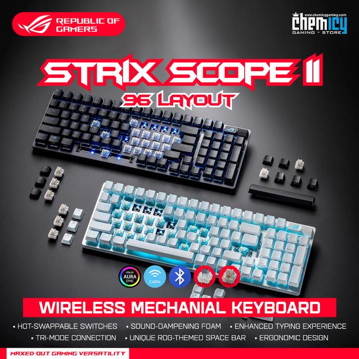 ROG Strix Scope II 96 Wireless RGB Mechanical Gaming Keyboard - Black, NX Storm