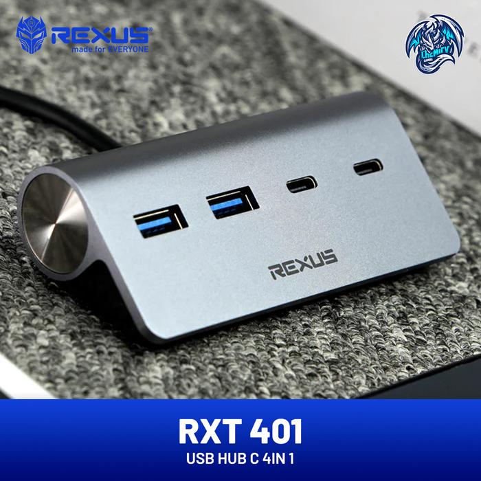 Rexus RXT-401 Hub USB Type C 4in1 Docking Station USB-C & USB 3.0 Ports 5Gbps Android Mac Windows