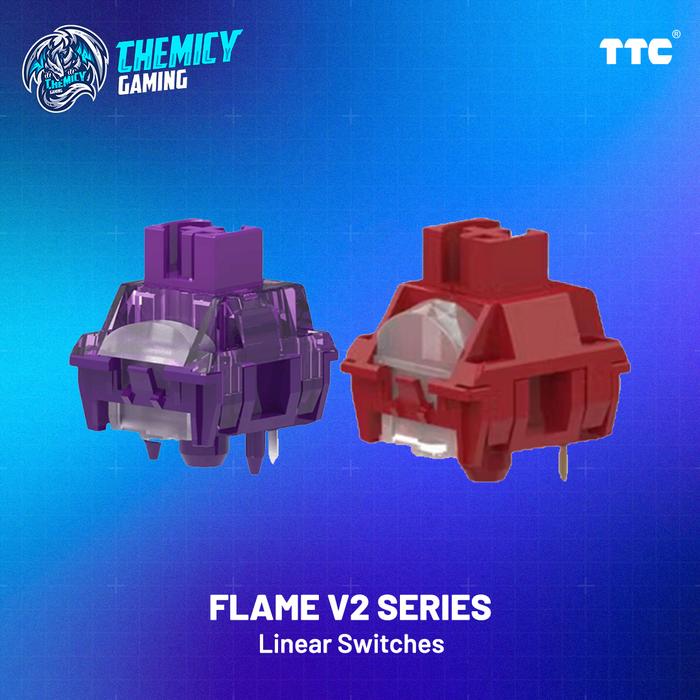 TTC Flame V2 Series Linear Switches for Mechanical Keyboard - Flame Red V2, 1 Pcs