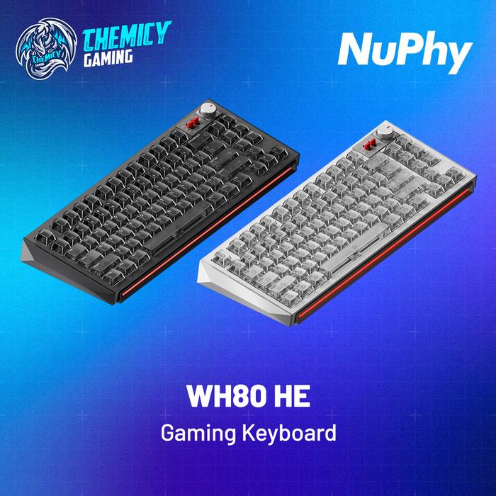 NuPhy WH80 / WH-80 Gaming Keyboard Tri-mode Magnetic Keyboard Dual 8K SOCD Dyanmic Stroke - Nova White, Magnetic Jade Dragon-N