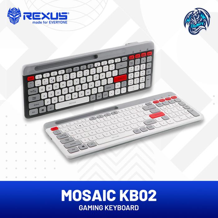Rexus KB02 / KB-02 Wireless Dual Connection Gaming Keyboard 100 Keys Low Profile