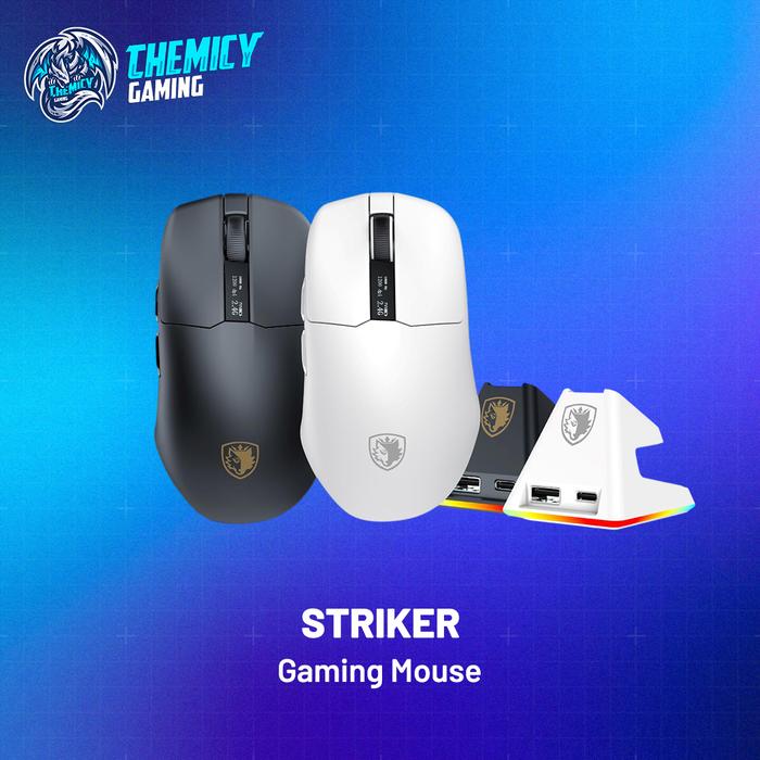 Sades Striker Ultra-lightweight Tri-mode Wireless Gaming Mouse with Charging Dock