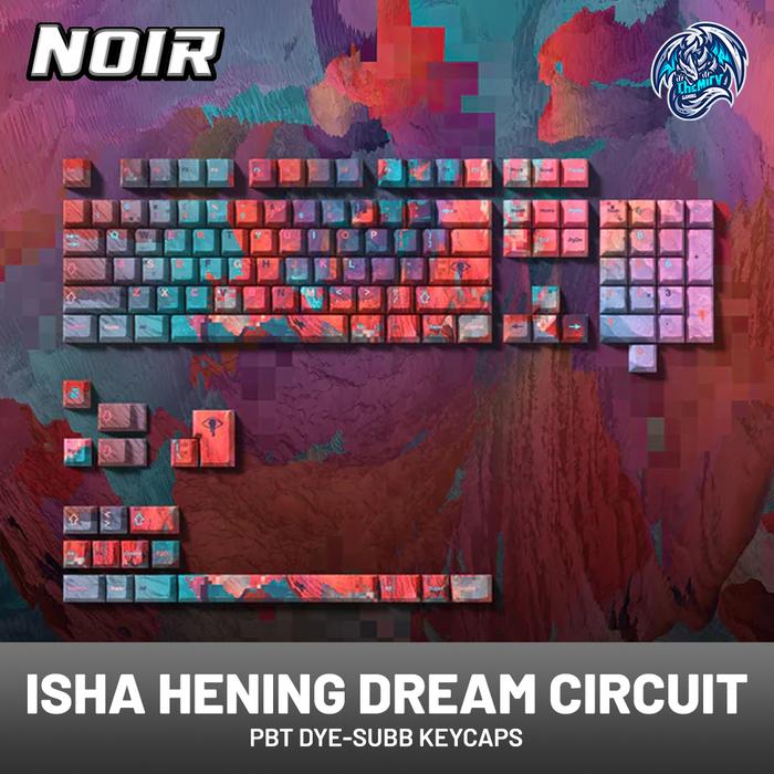 Noir x Isha Hening Dream Circuit PBT Dye Sub 125 Sets Cherry Profile Keycaps