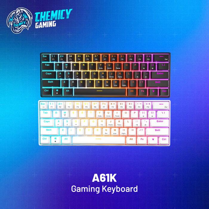 Furycube A61K | A61-K Wired RGB Rainbow Backlight Mechanical Gaming Keyboard