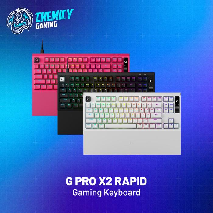 Logitech G PRO X2 RAPID TKL Tenkeyless 8K Magnetic Analog Rapid Trigger Gaming Keyboard with OLED Display