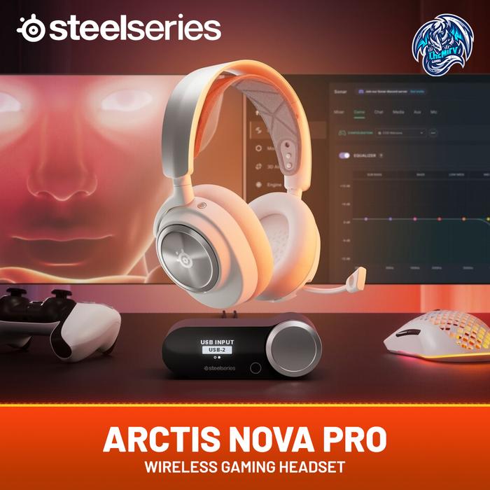 Steelseries Arctis Nova Pro Wireless White with GameDAC Gen 2 Gaming Headset - For PC, Black